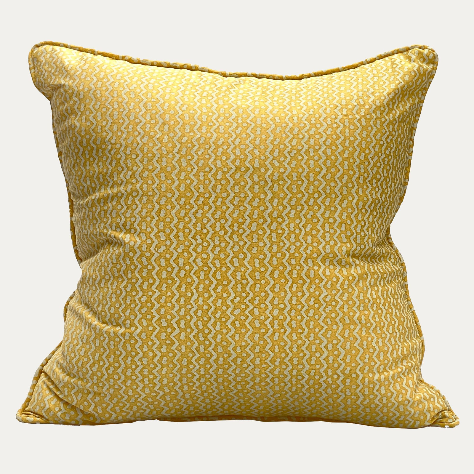 Fortuny Tapa Yellow & White Decorative Cushion handmade by Floren