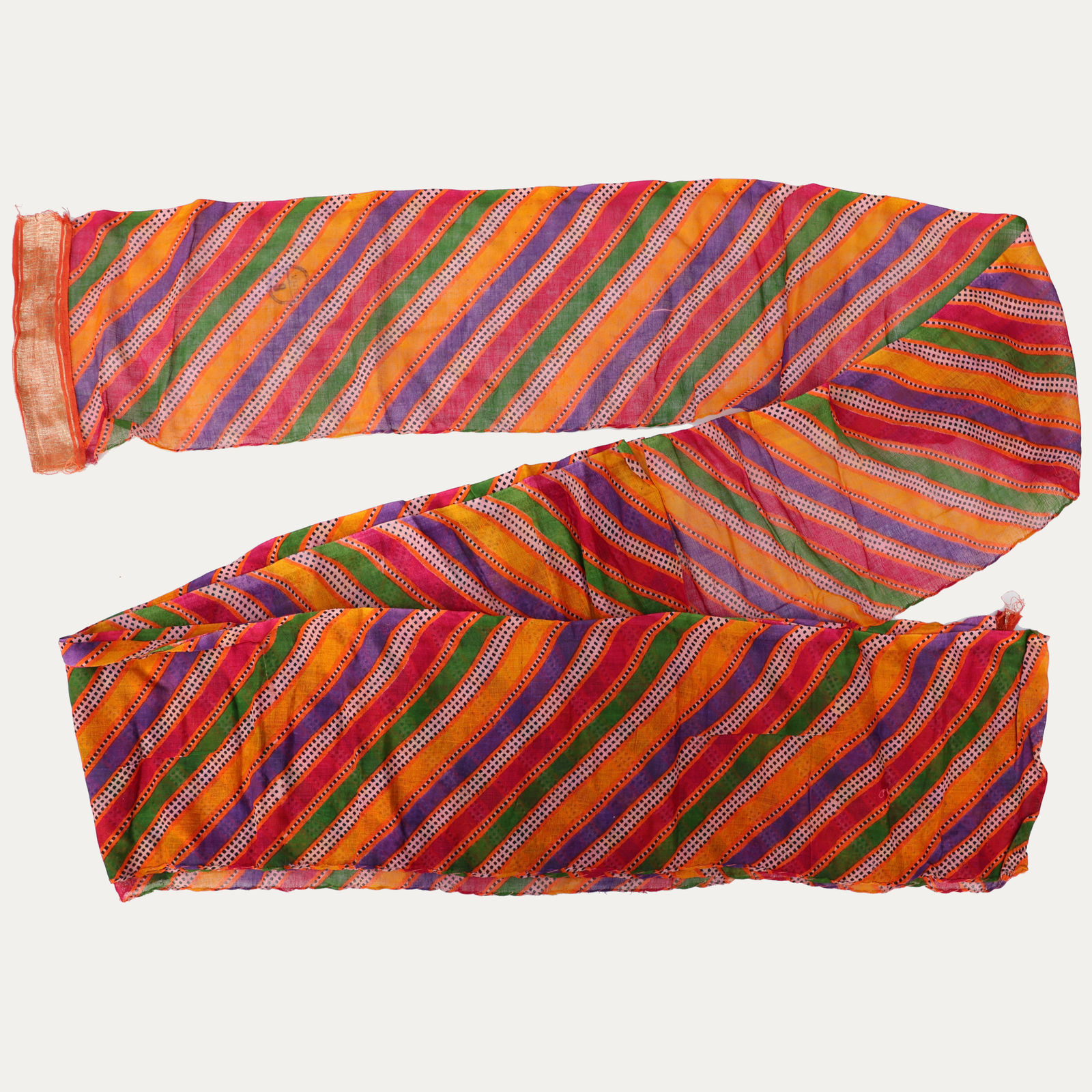 Vintage Rajasthan Leheriya Turban with Handmade Dyed Colours