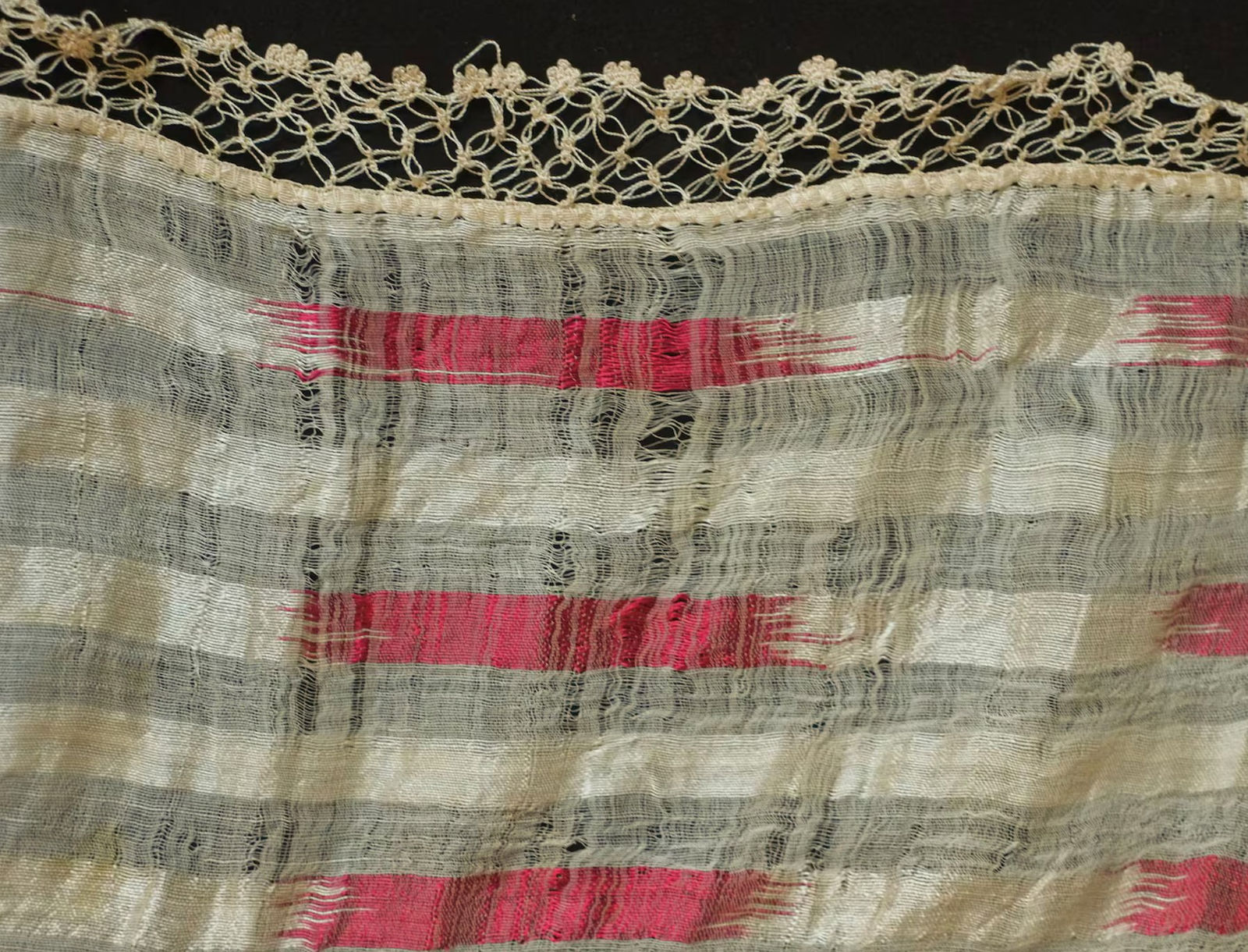 Antique Ottoman Scarf with Fine Dantelle Work