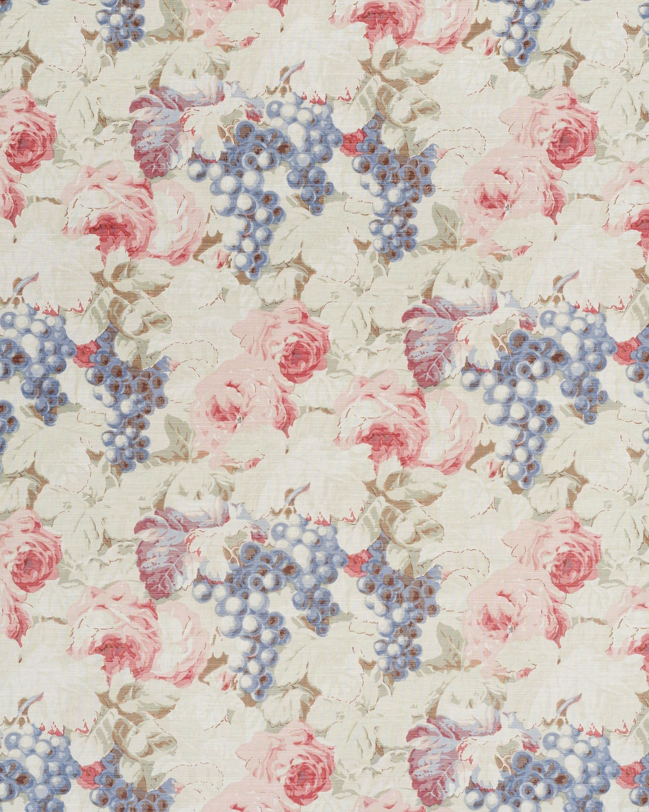 Rosevine Faded Blue Pink On Oyster