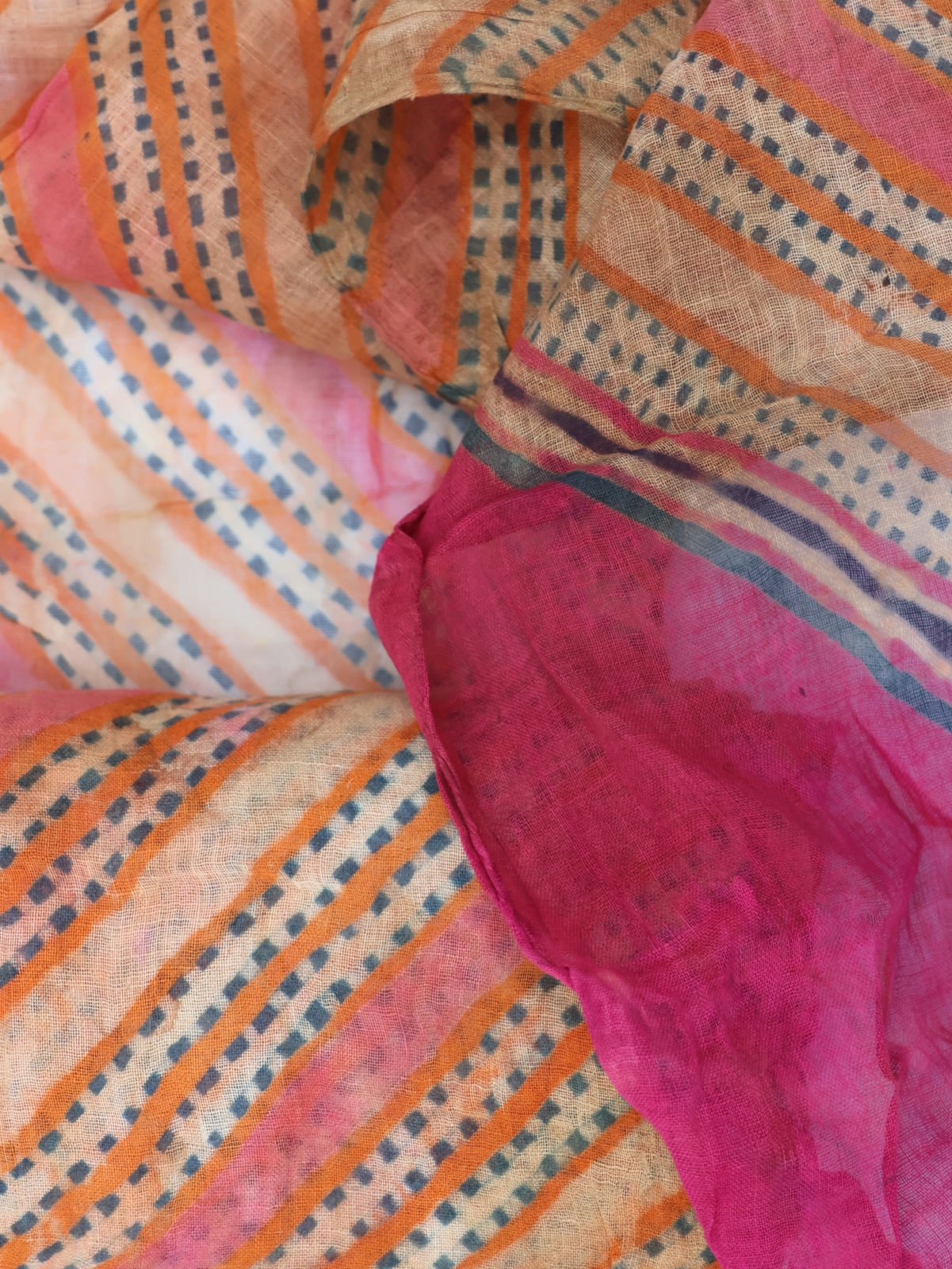 Vintage Rajasthan Leheriya Turban with Handmade Dyed Colours