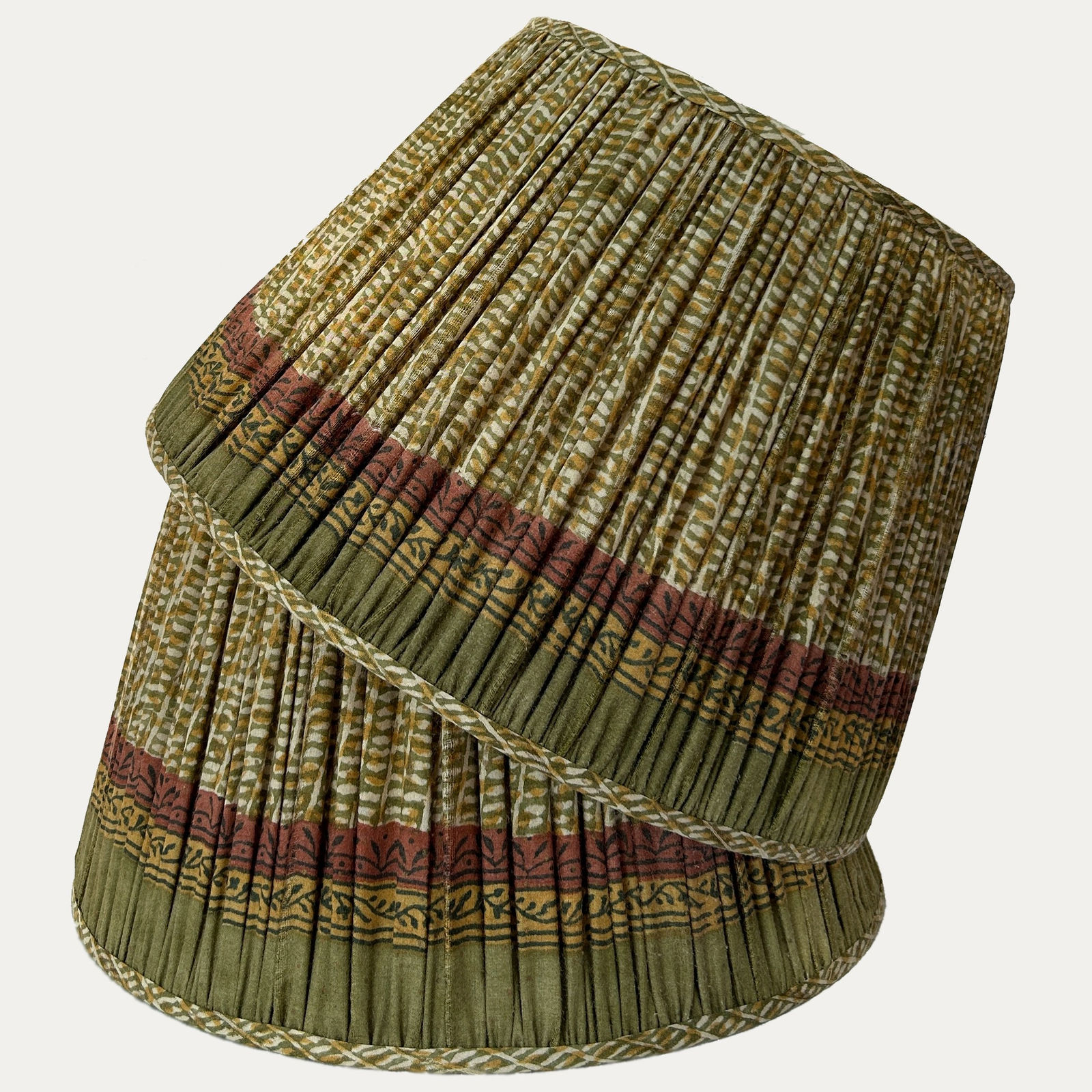 Vintage Sari Lampshade Hand Block Print 100% Pure Handloom Silk