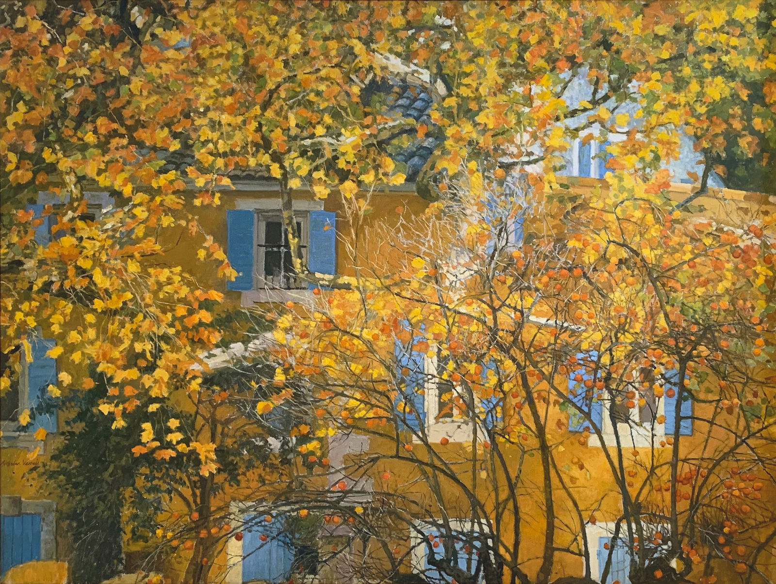 Nicholas Verrall Houses Behind the Persimmon Tree