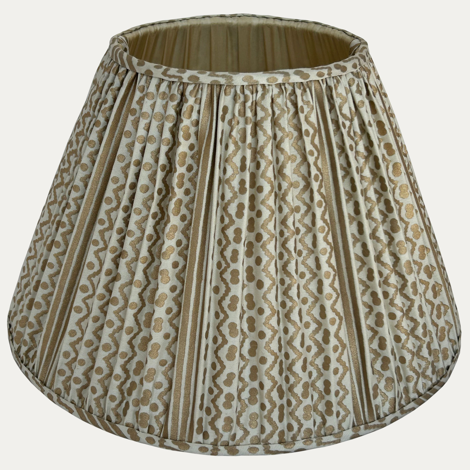 Fortuny Tapa Stripe Old Gold & White Lampshade