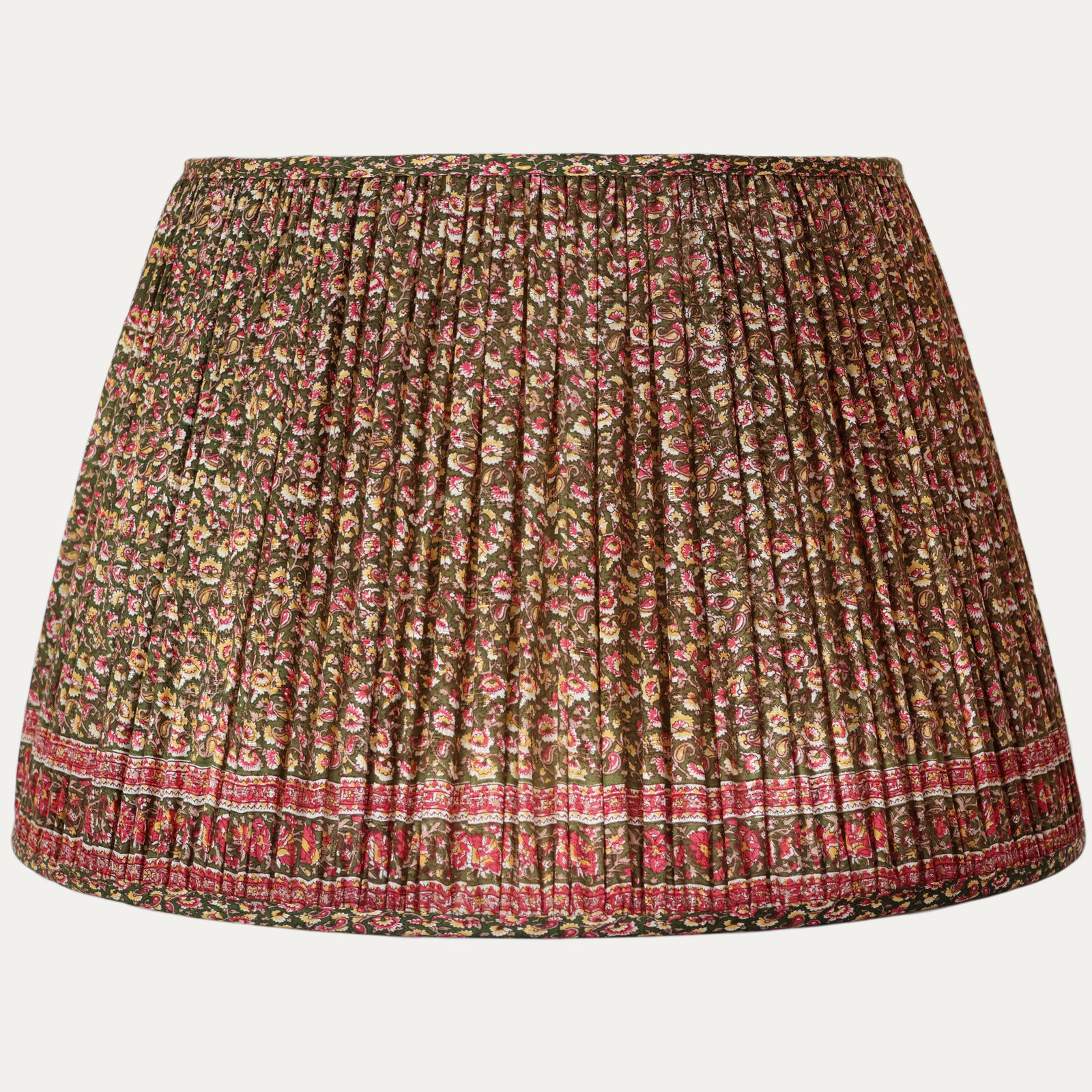 The Prettiest Dark Green and Plum Vintage Sari Handsewn Lampshade