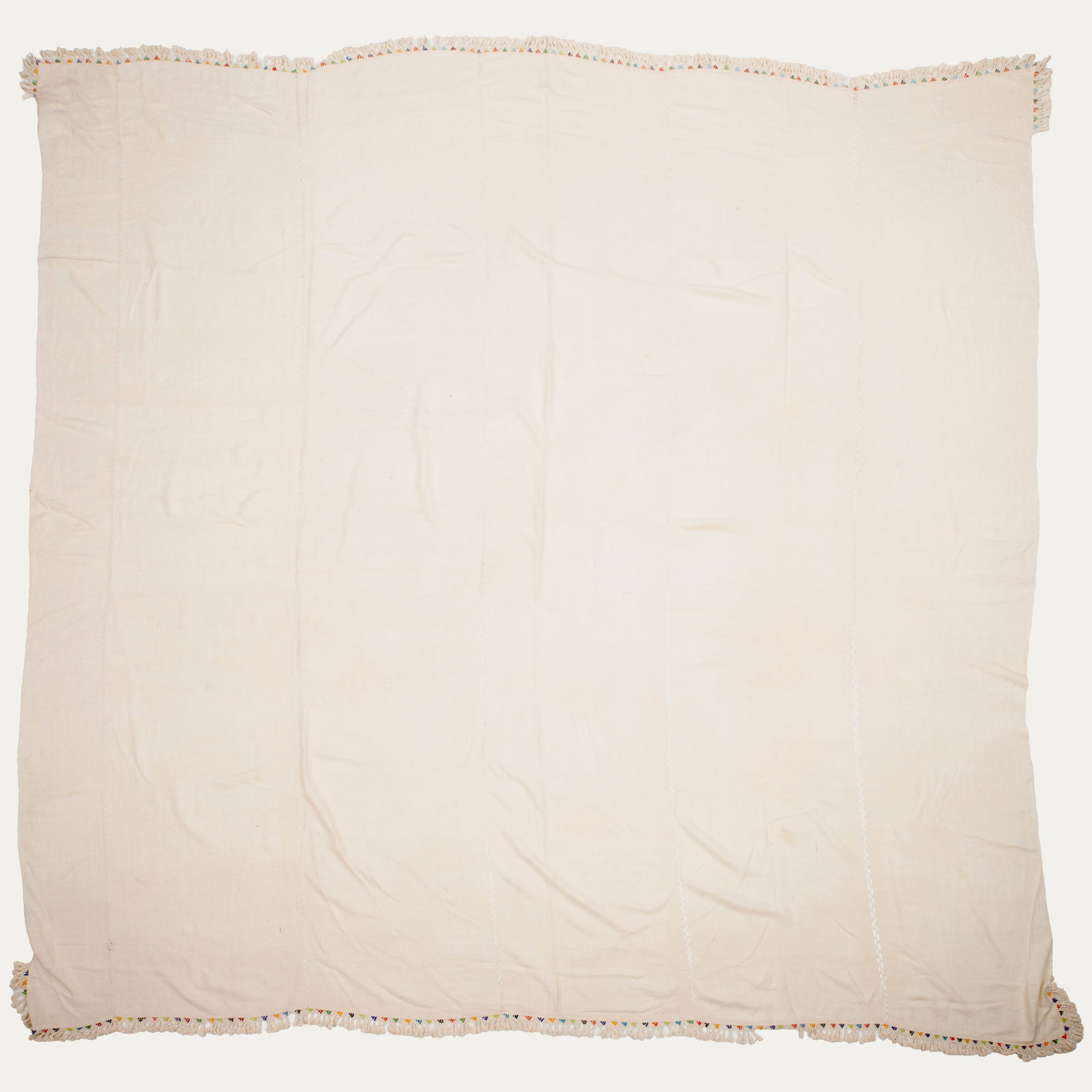 Antique Anatolian Silk Textile with Tassels