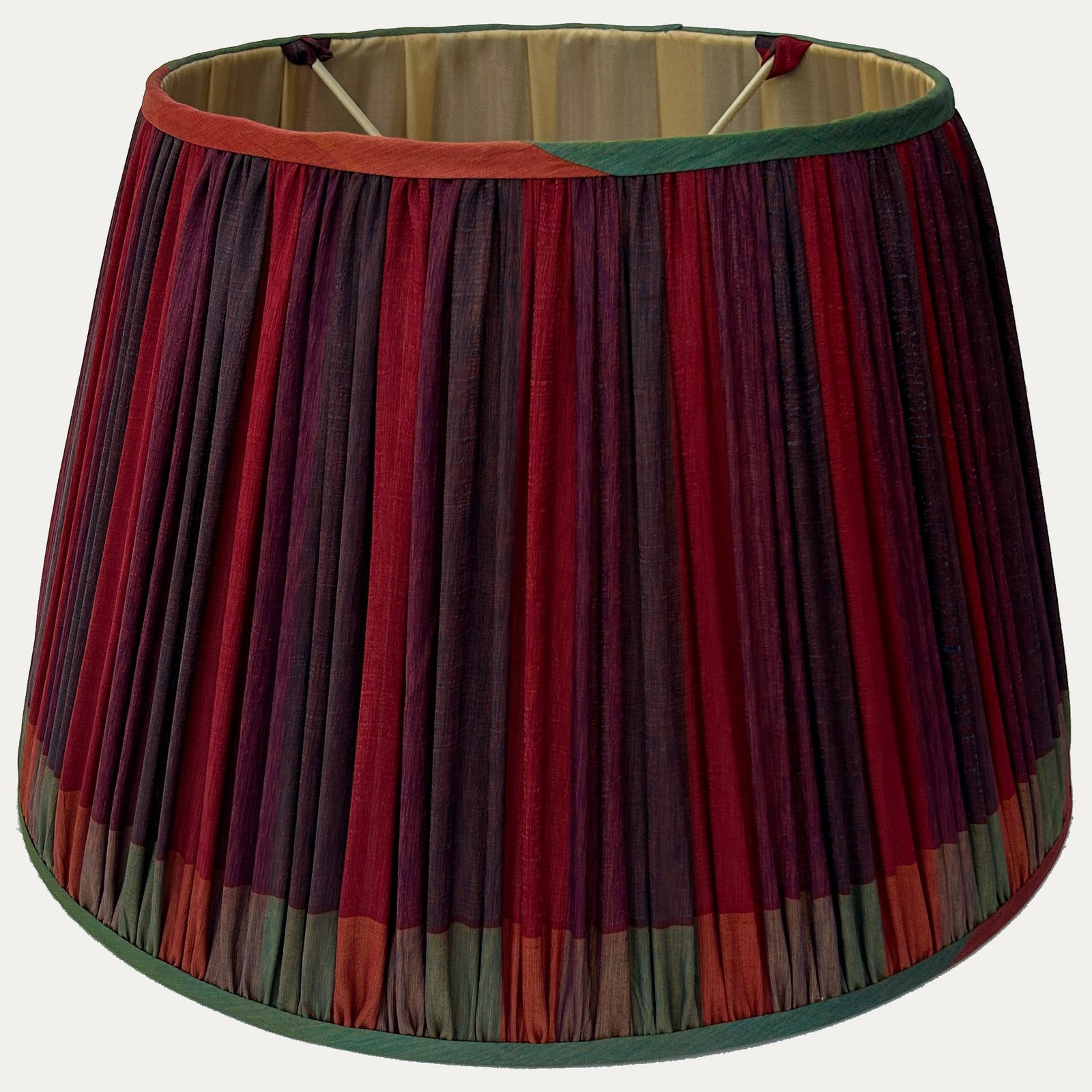 Multi-Coloured 100% Pure Silk Woven Vintage Sari Lampshade
