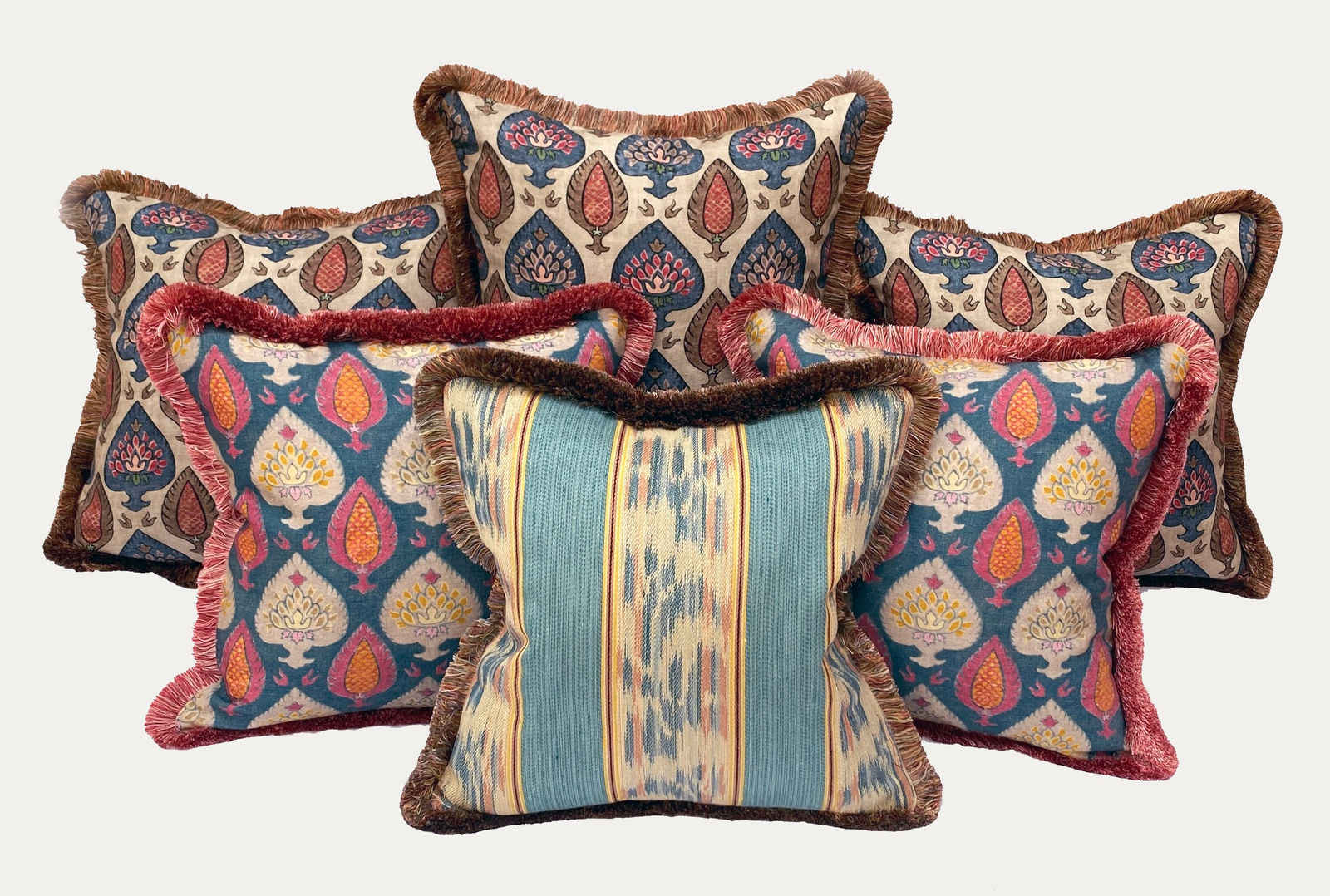 Prelle Bourette Rayée Uzès Decorative Cushion