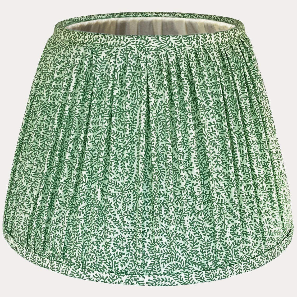 Soane Coral Green Cotton Poplin Lampshade with Silk Lining