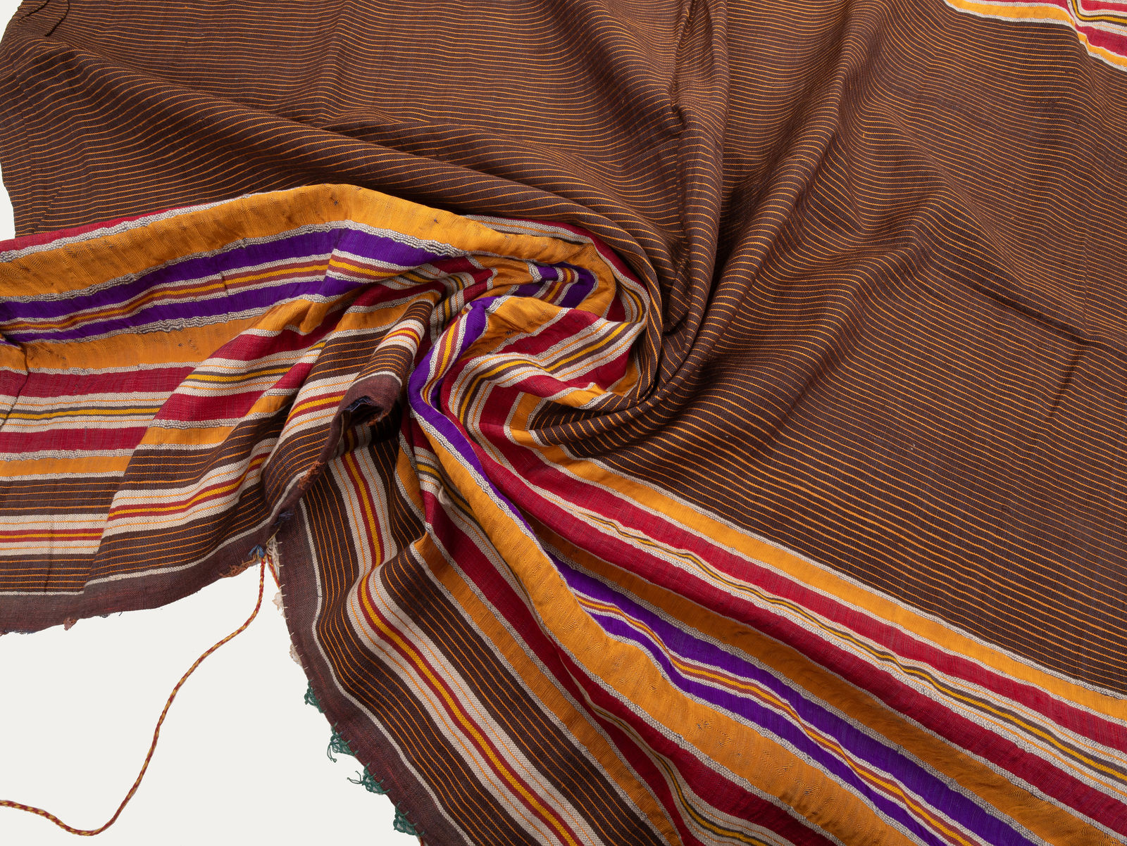 Vintage Ottoman Striped Textile with Tassels