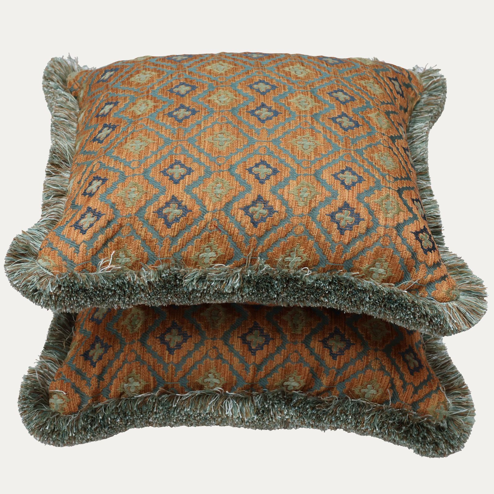 Patrick Gallagher Tessuti Alatri Ambra Decorative Cushion with Brush Fringe