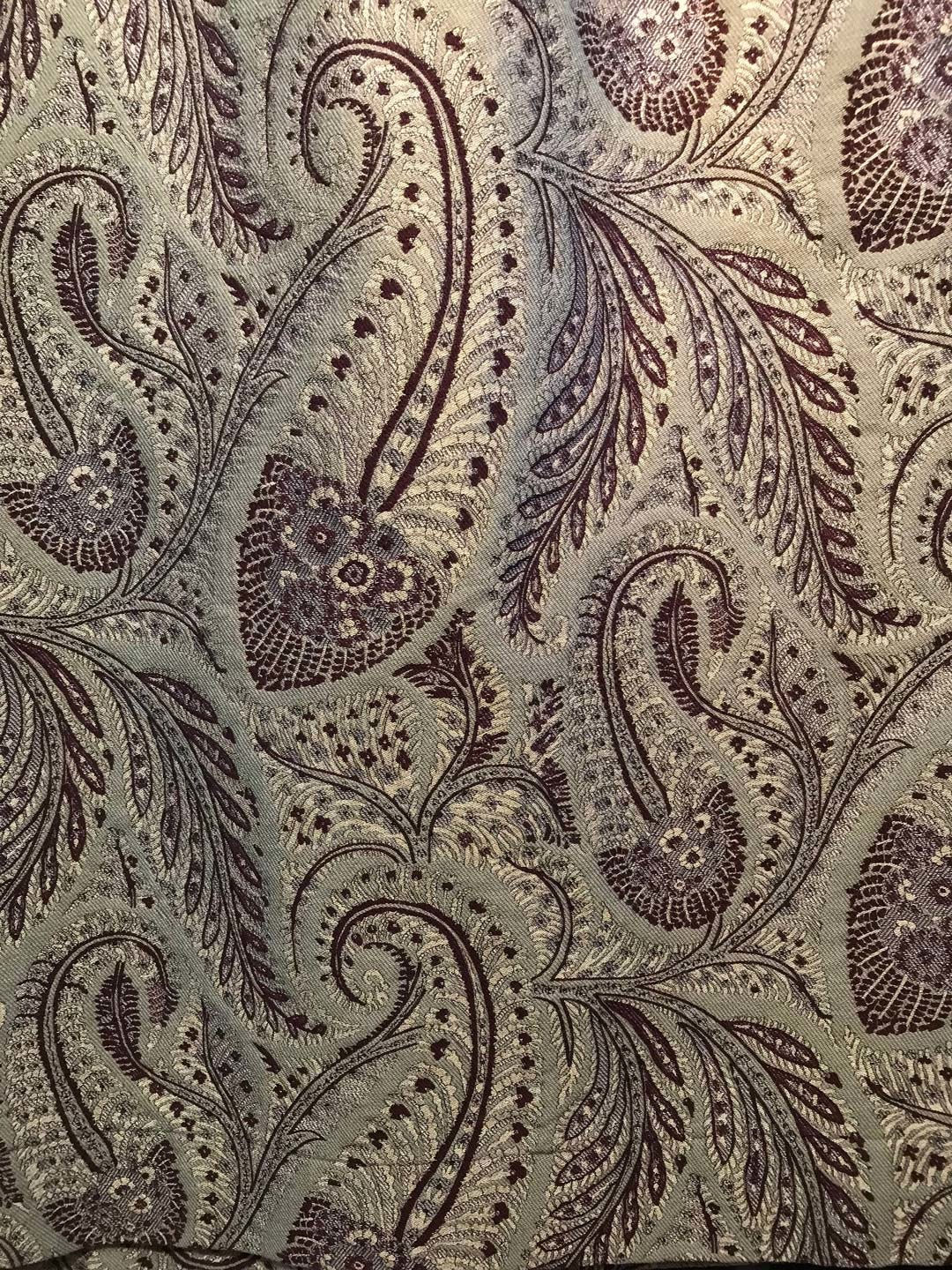 Paisley leaf Sage Aubergine