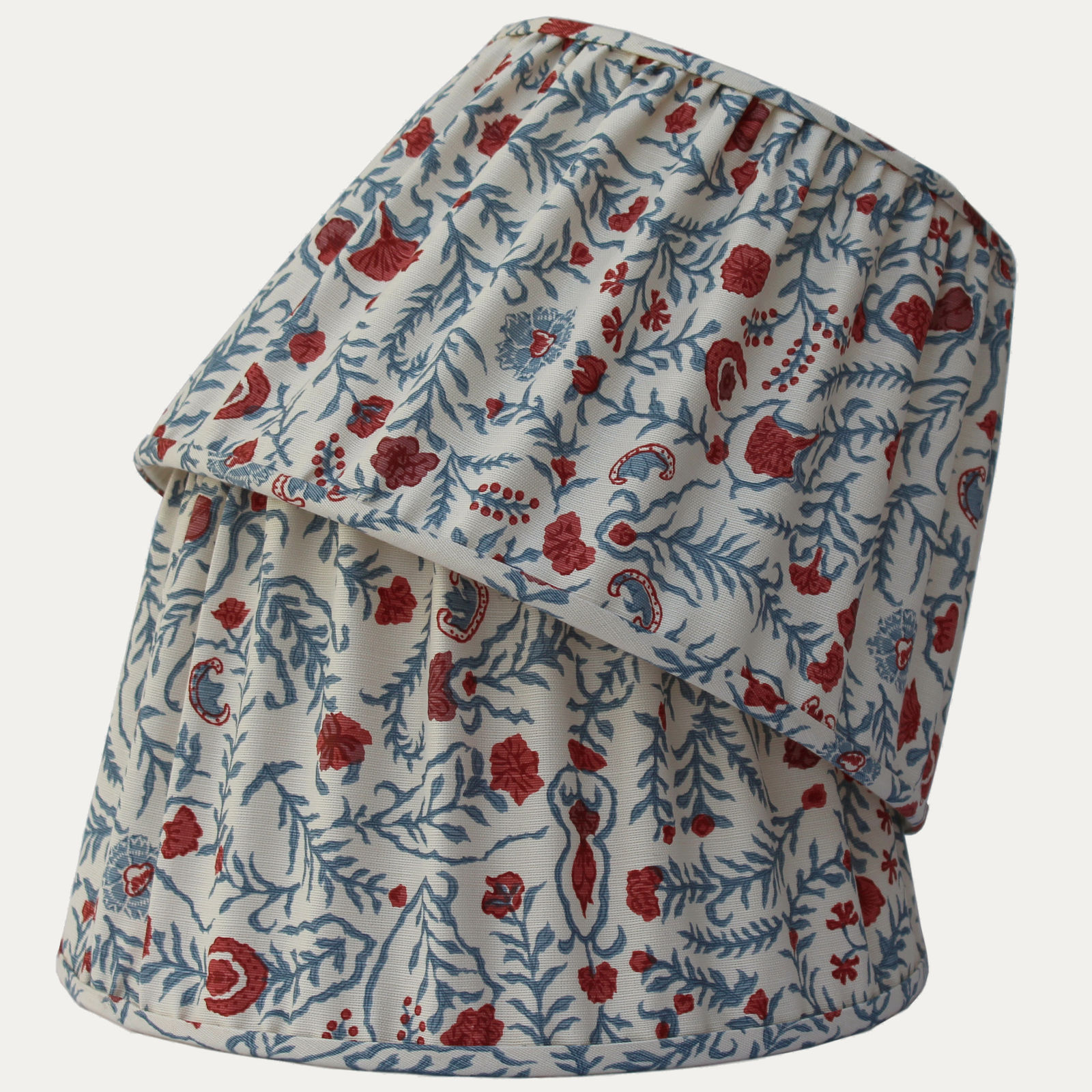 Bennison Cinnabar Faded on Oyster Lampshade