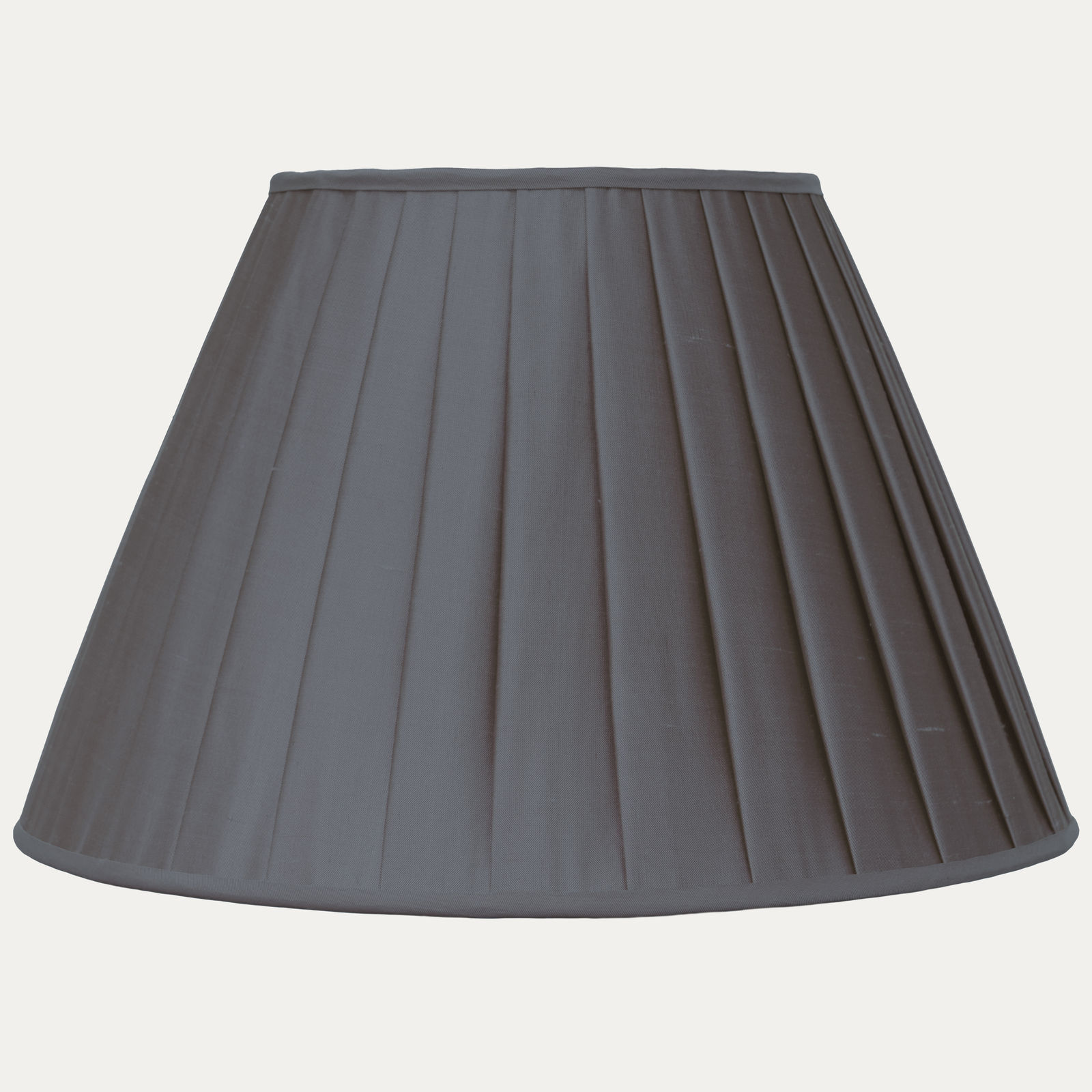 Seal Grey Faille Lugano Silk Box Pleated Lampshade