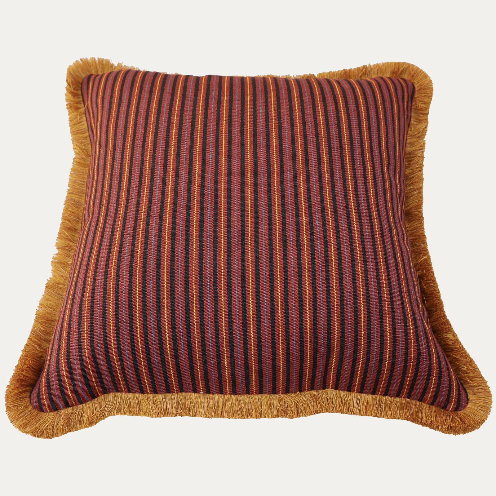 Namay Samay X Decors Barbares Bashir Maroon Original Cushion with Brush Fringe