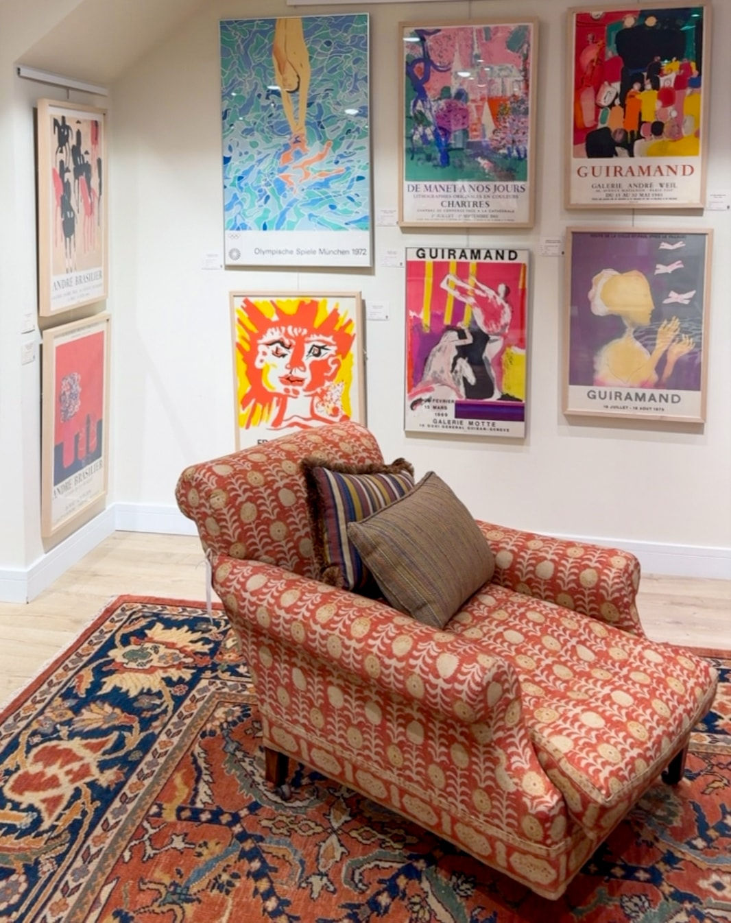 Howard Style 19th Century Easy Armchair in Robert Kime Tansy Rust