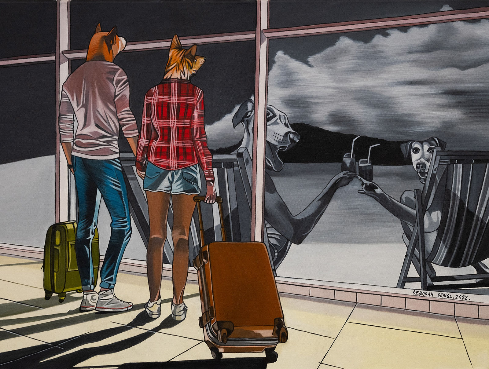 Deborah Sengl, Shades Of Gray, Flughafen, 2021/2022