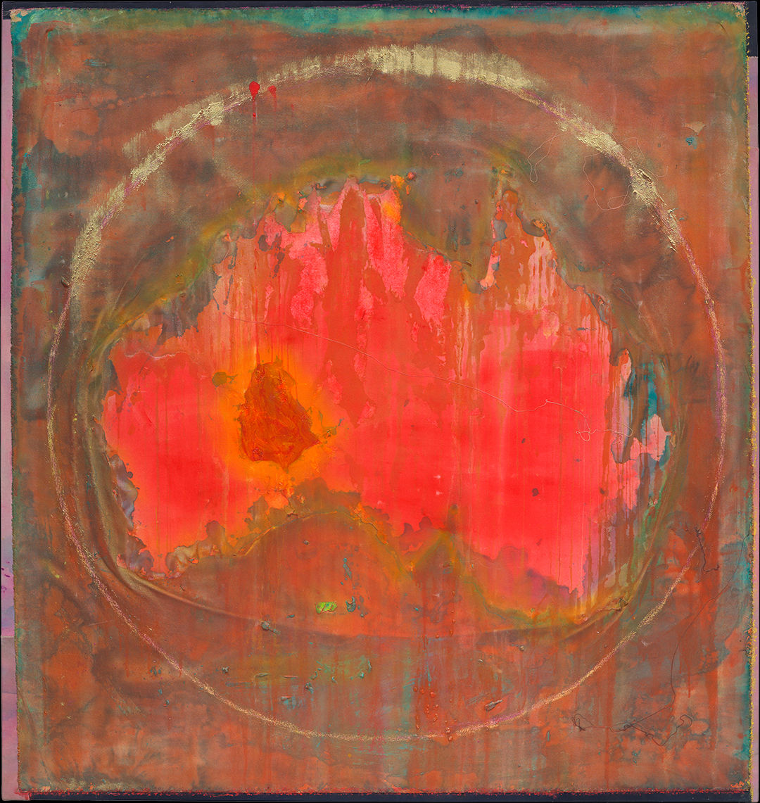 Frank Bowling, Robert’s Australia, 2022