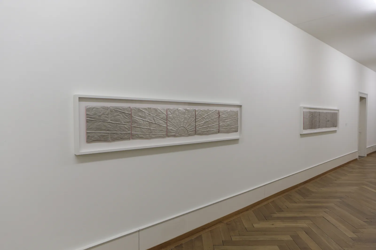 ANNA BARRIBALL, Silver Sunrise/Sunset with Fluorescent Orange IV, 2014