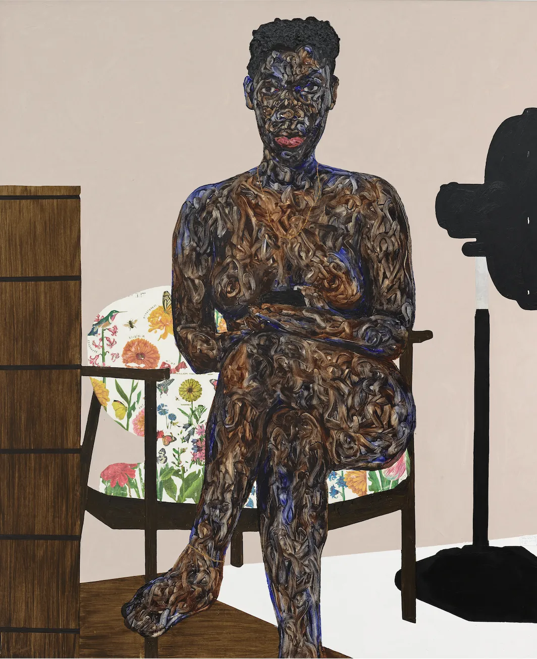 Amoako Boafo, Black Pedestal Fan, 2025