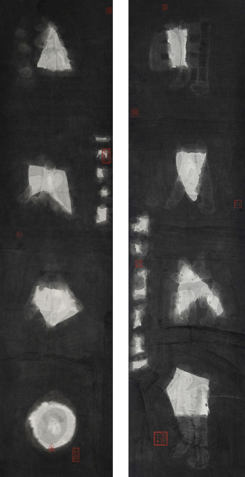 Fung Ming Chip, Pair of light form script, 1997