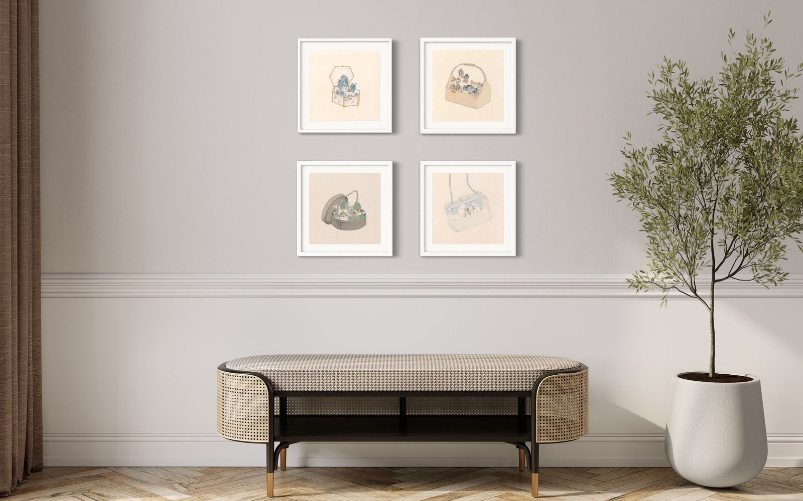 four framed pictures interior image