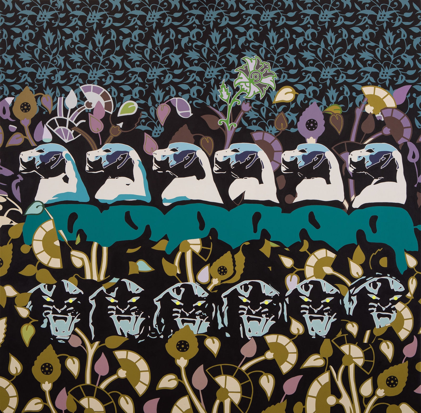 Rafael Megall, Çiçekler Açan Bahçemdeki Panterler #6-2 / The Panthers in My Blossoming Garden #6-2, 2018