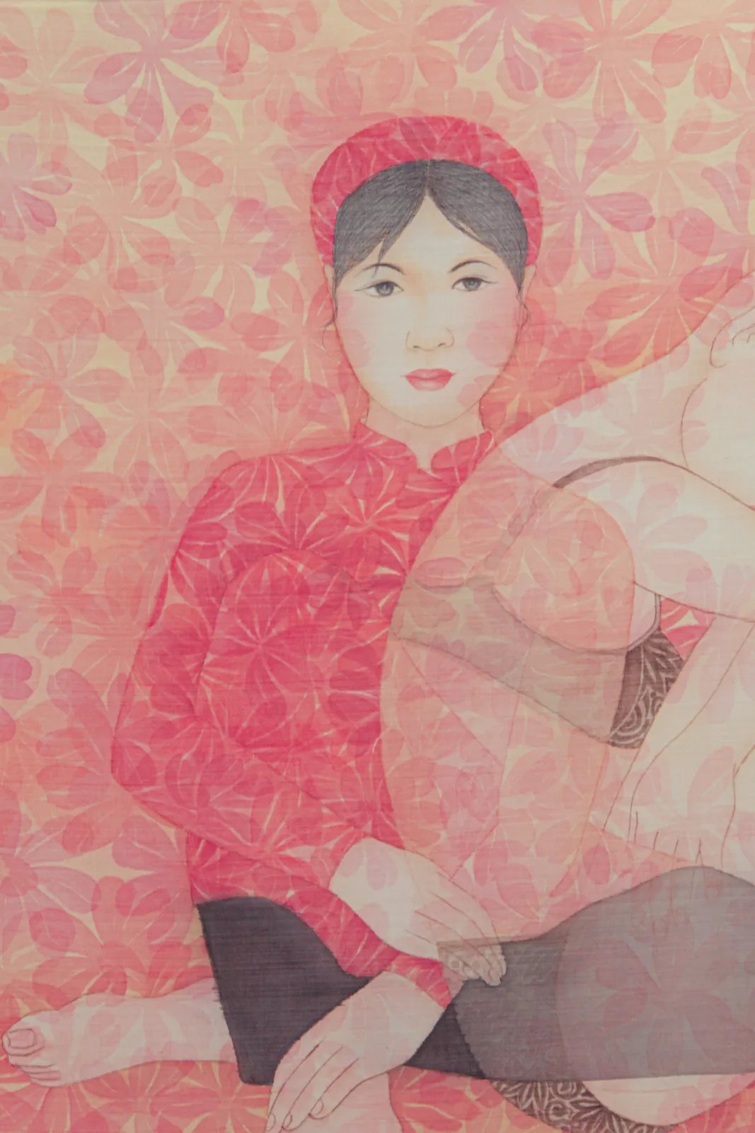 Nguyễn Thị Châu-Giang, The girl in red flowers, 2022