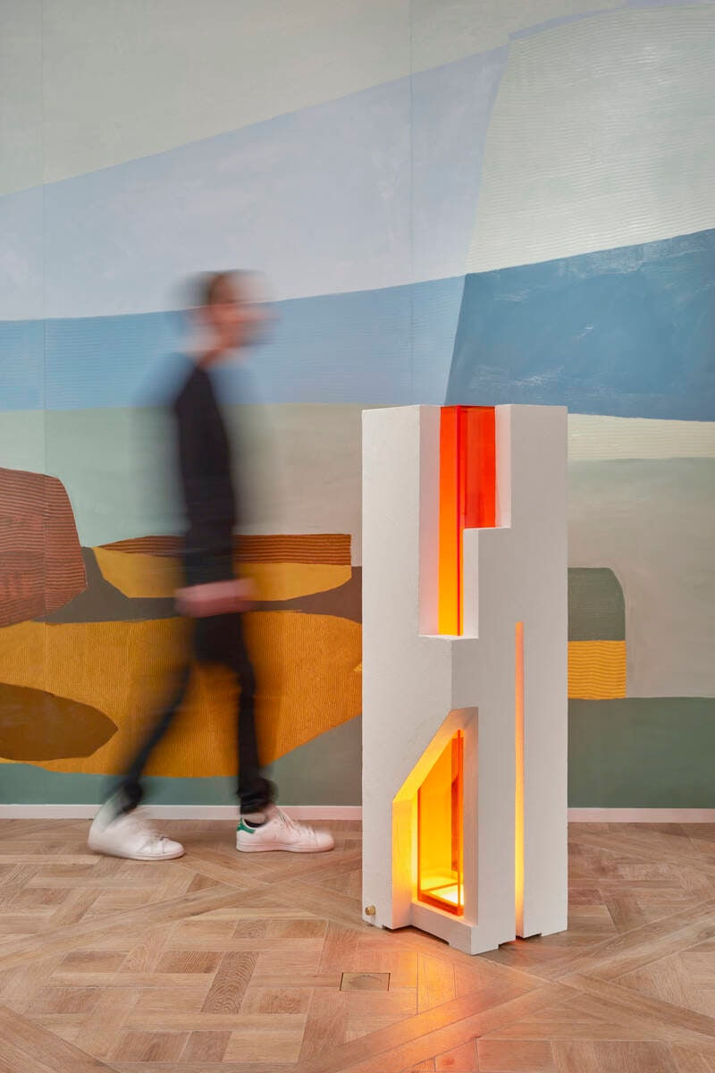 François Mascarello, Edifice Floor Light Sculpture (Orange)