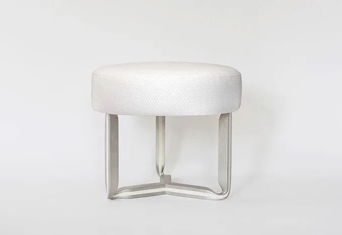 CAROL EGAN, Sculptural Twist Round Ottoman (Stainless Steel)