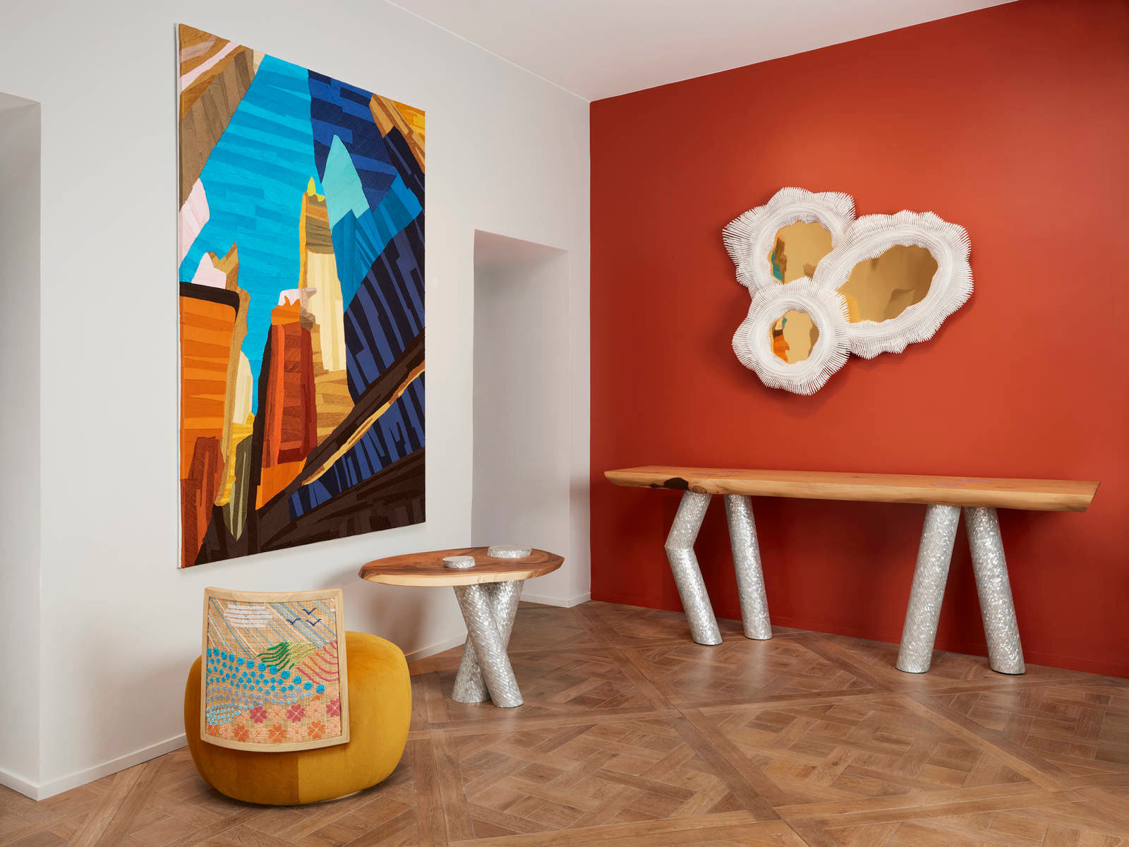 Nada Debs, Stitched Horizons (Mustard Yellow)