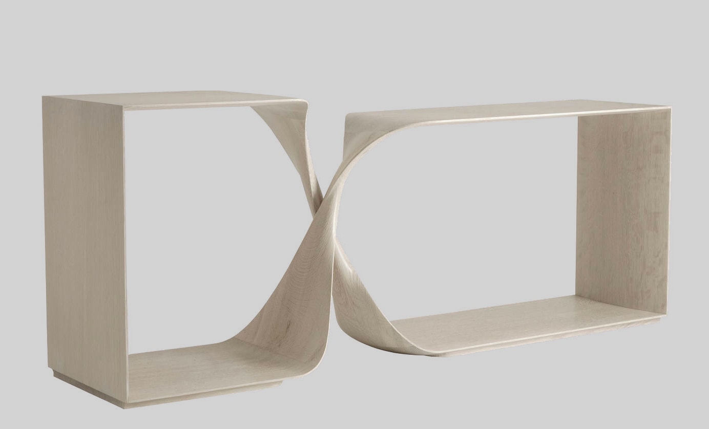 CAROL EGAN, Sculptural Twist Freestanding Console (Cerused)