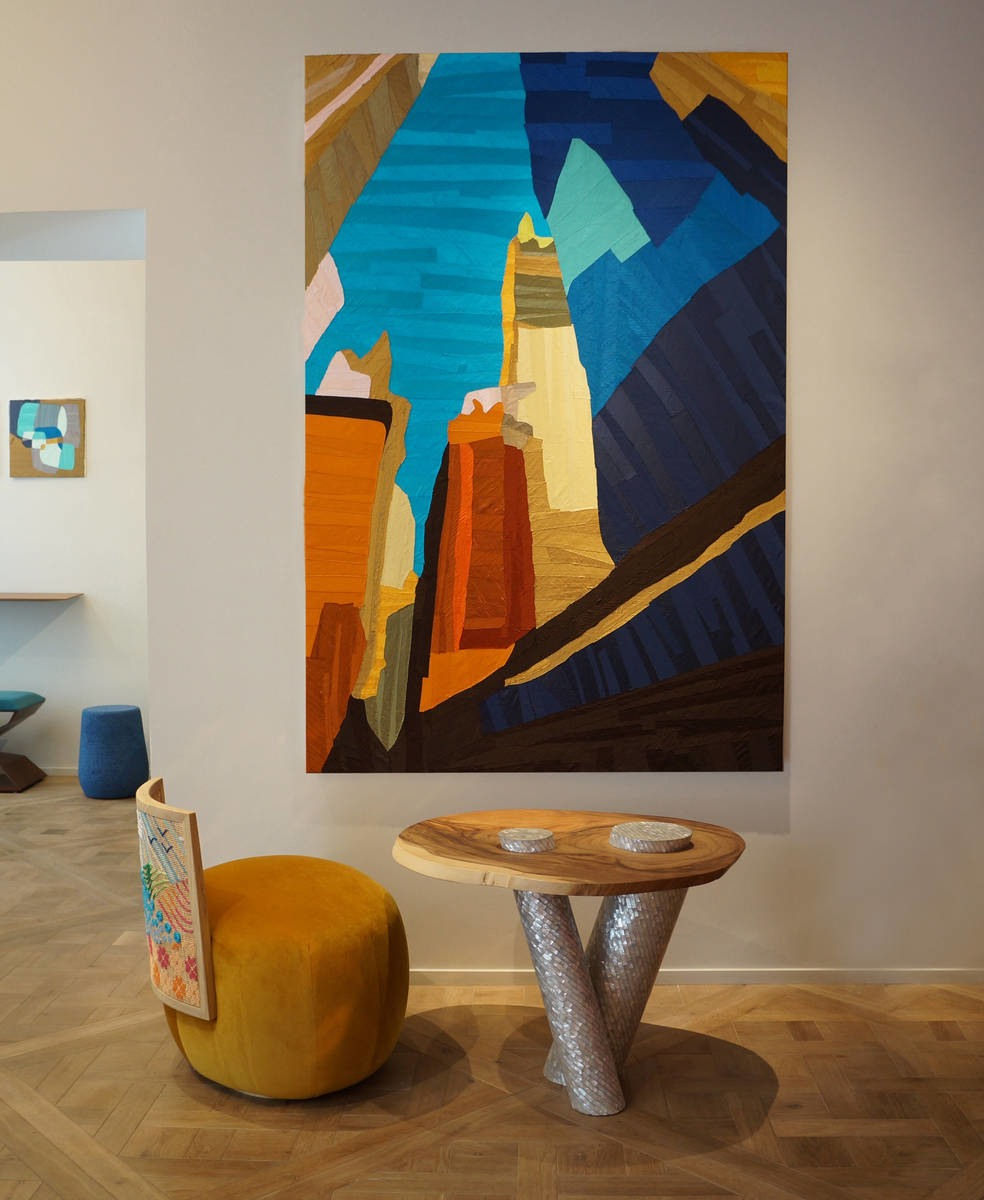 Nada Debs, Stitched Horizons (Mustard Yellow)