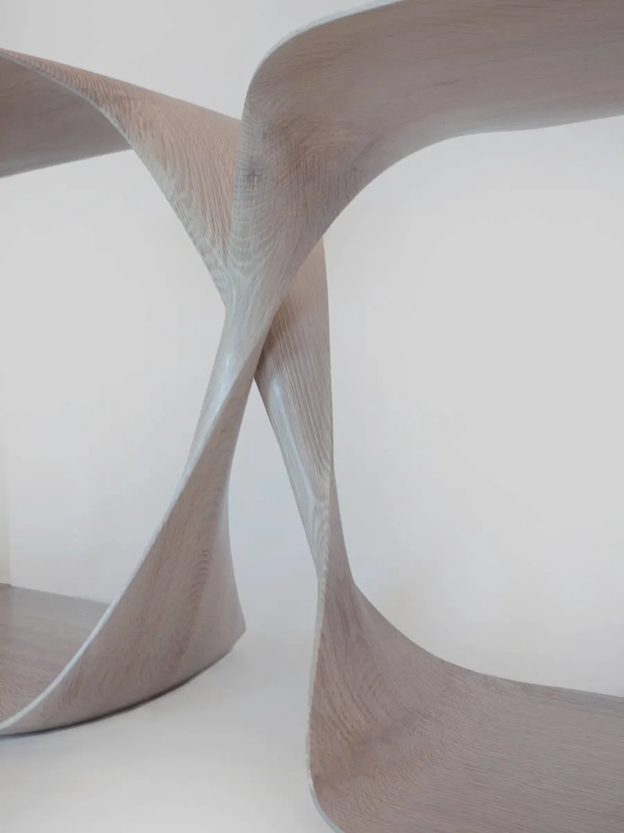 CAROL EGAN, Sculptural Twist Freestanding Console (Cerused)