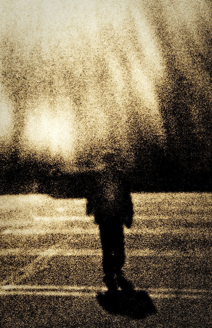 Guillaume Zuili, Man Walking in a Parking Lot, Downtown LA, 2008