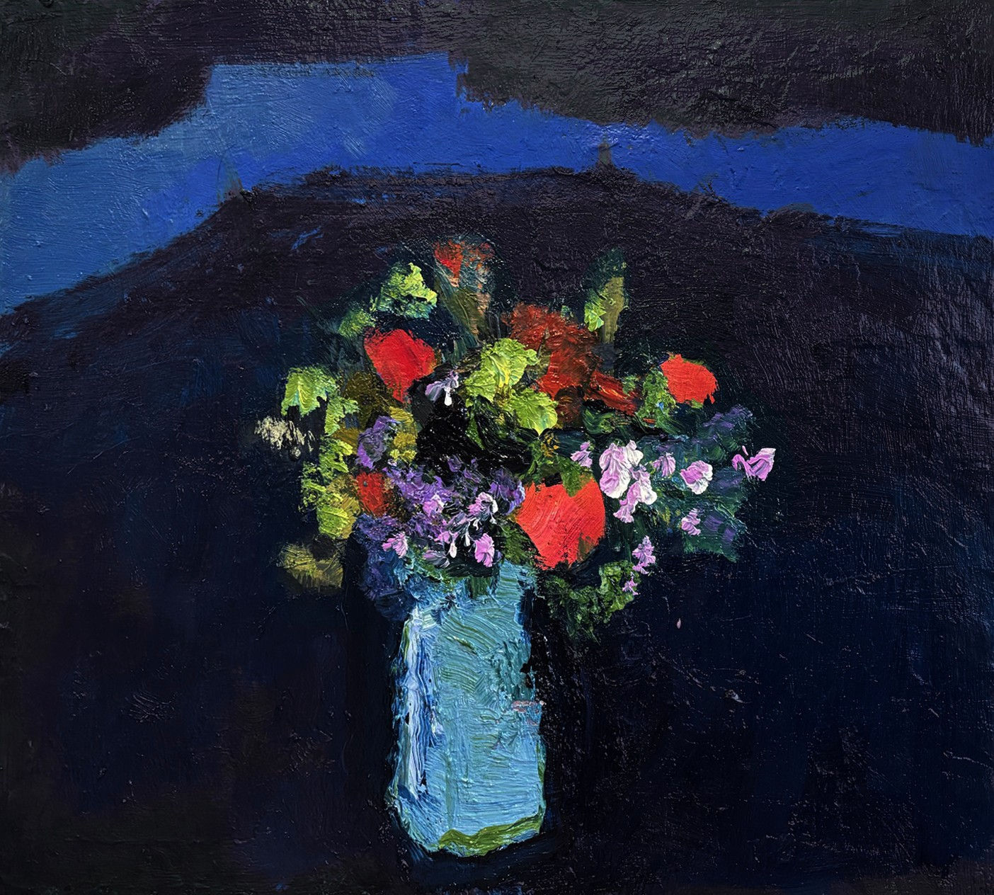 Jennifer Hornyak, Scarlet with Blue, 2025