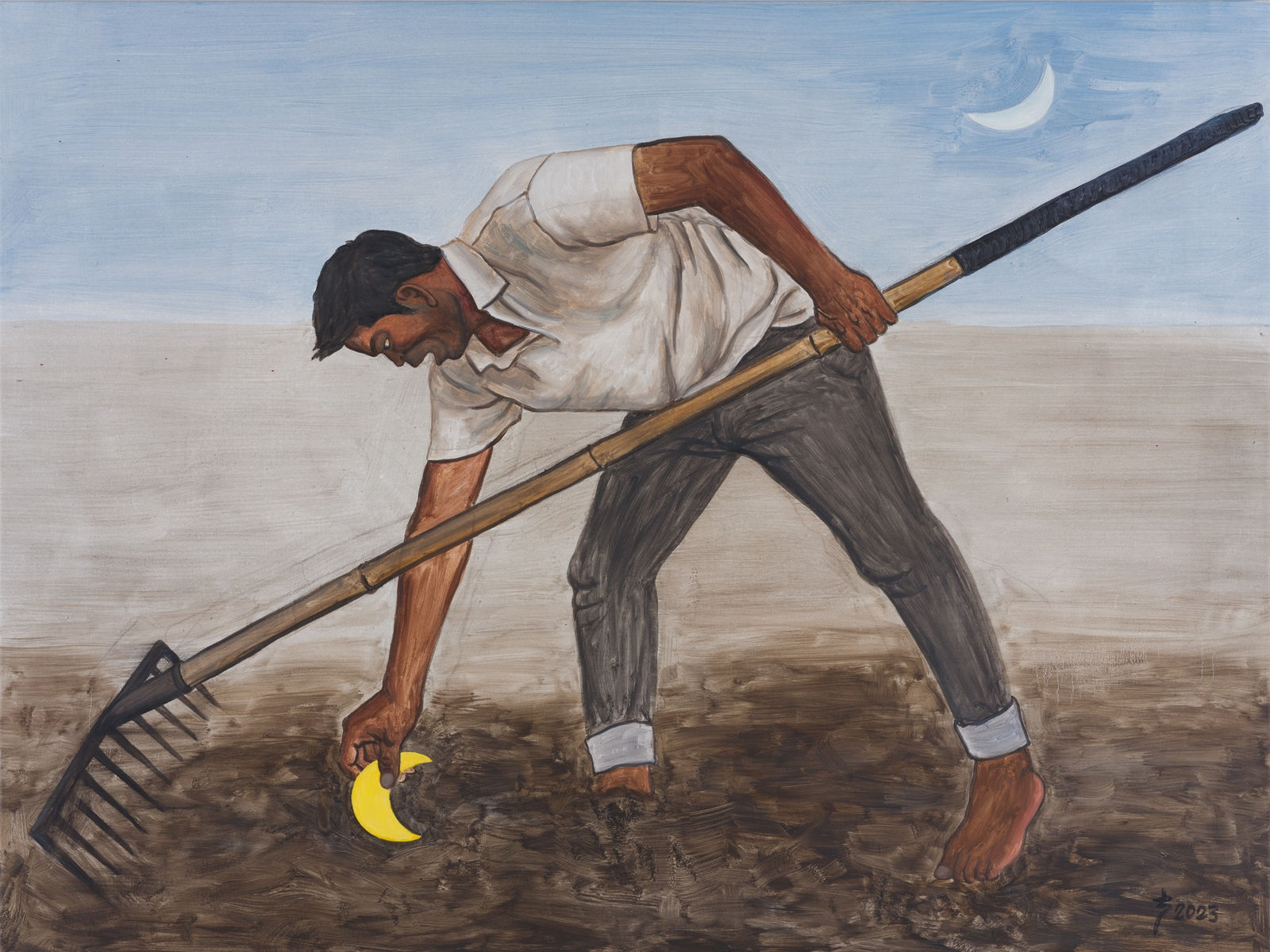 Liu Sheng 劉聲, Picking Up a Gold Moon 撿個金月亮, 2023