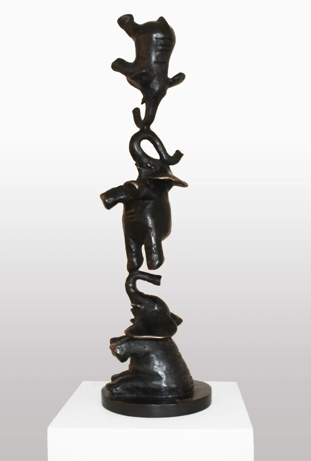 Philippe Berry, Les petits elephants assis - noir, 2018