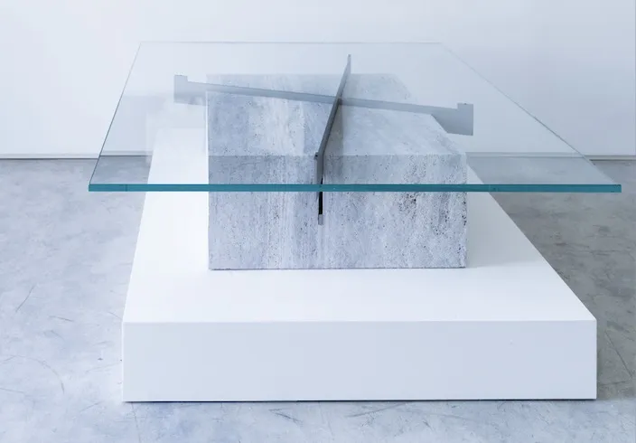 Sculpture 4 - Travertin Titanium, 2025