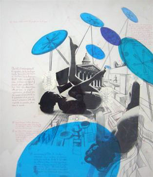 Jacques Monory, Aménagement du quartier de la montagne Sainte Geneviève en un Lupanar géant, circa 1960