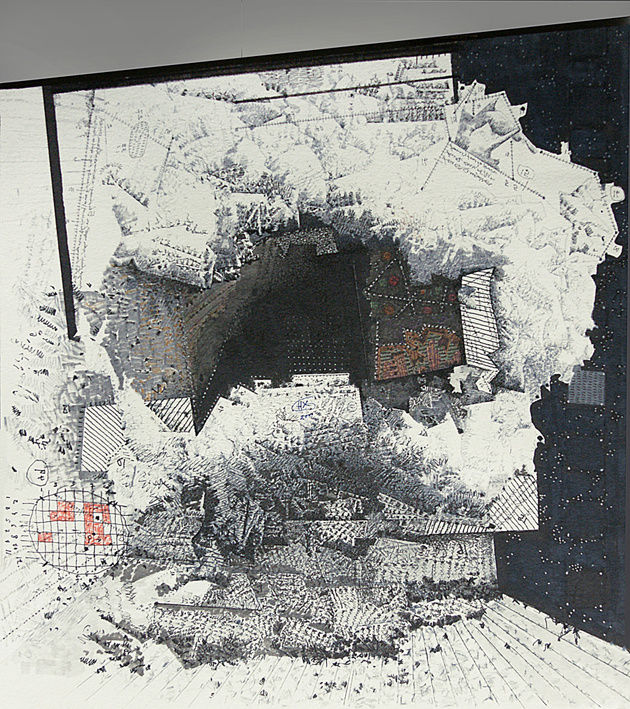 Jean-Olivier HUCLEUX Dessin de déprogrammation 1992 N°23 Dessin 32 x 30,2 cm