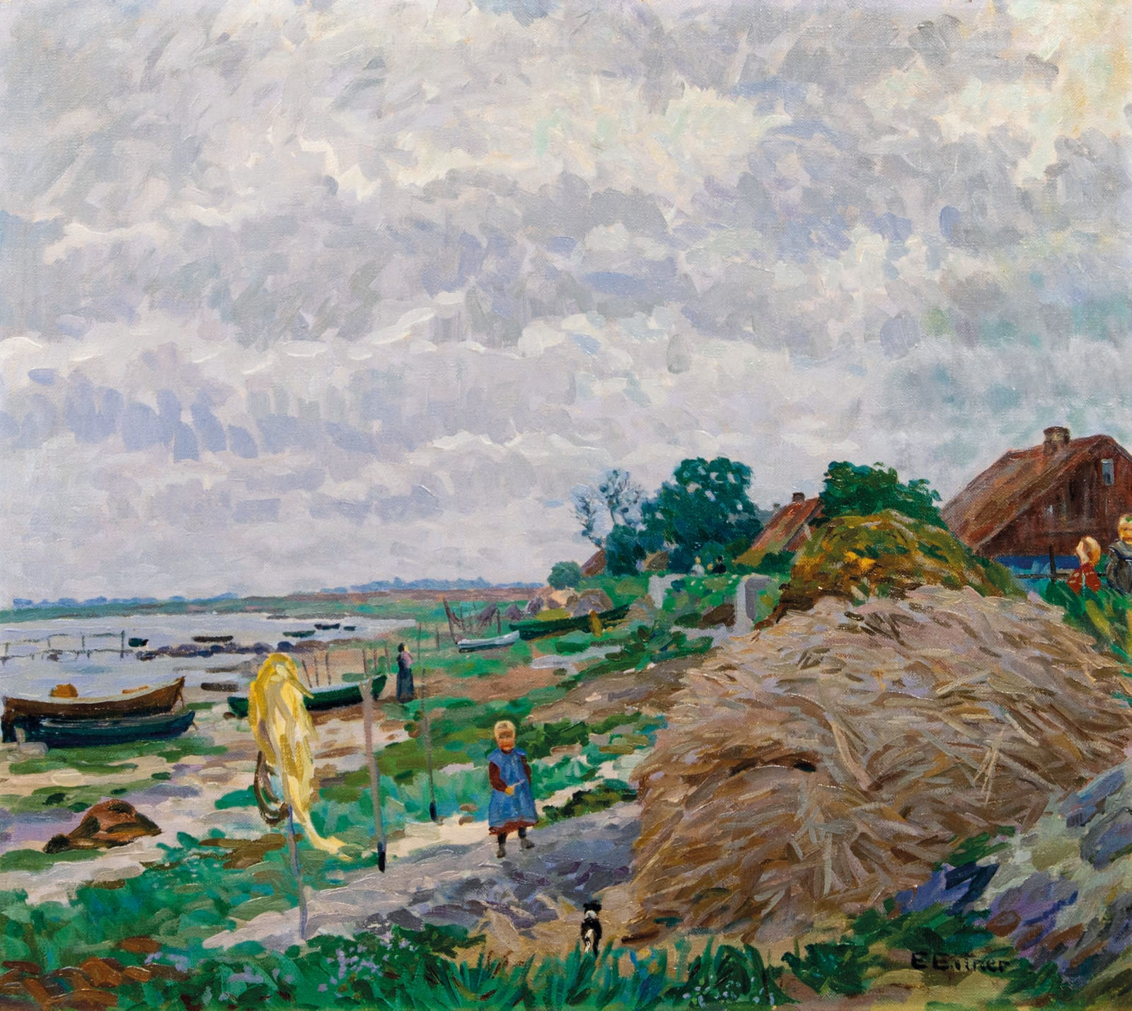 Ernst Eitner, Ostseestrand in Stein bei Kiel, um 1900