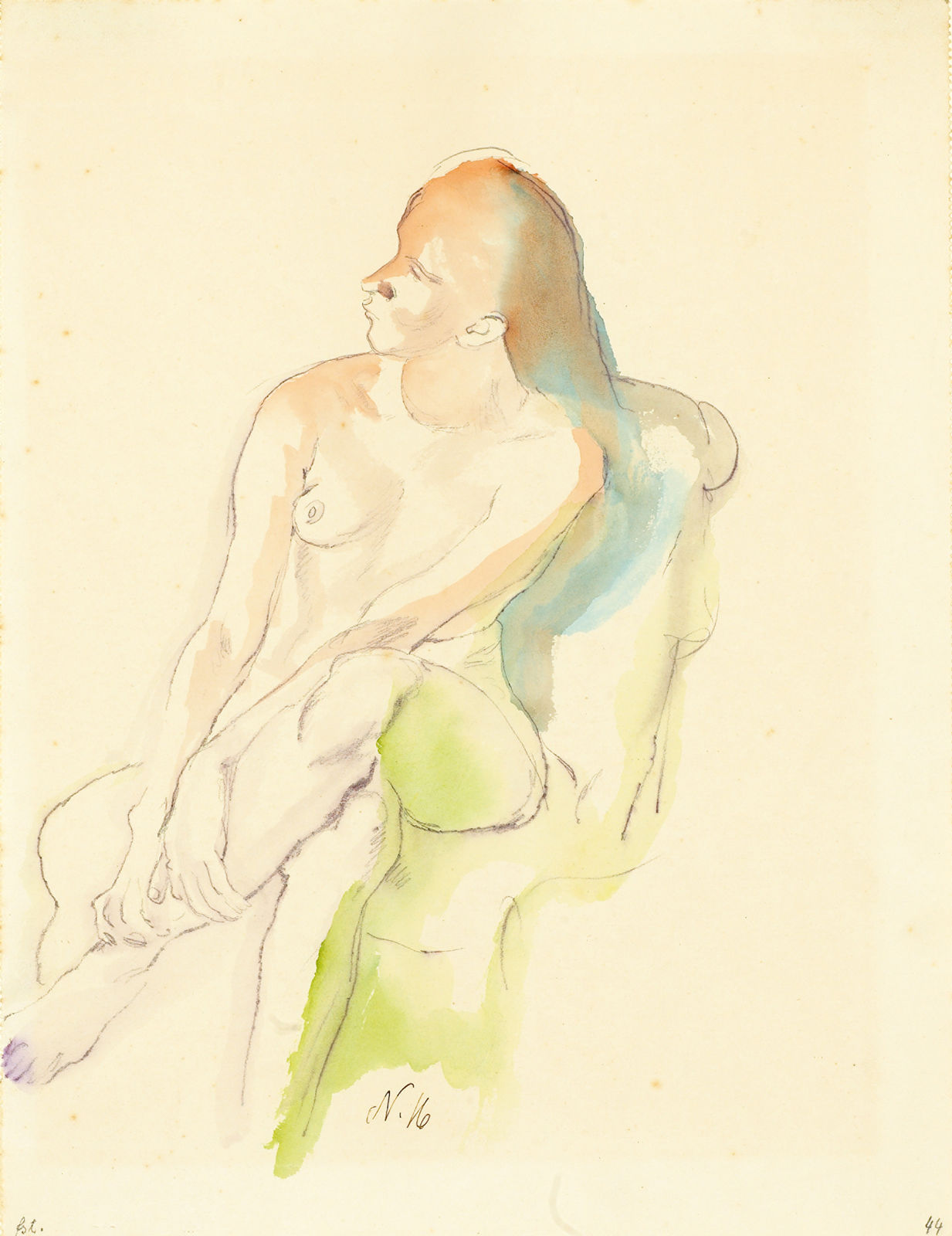 Franz Nölken, Sitzender weiblicher Akt, um 1907