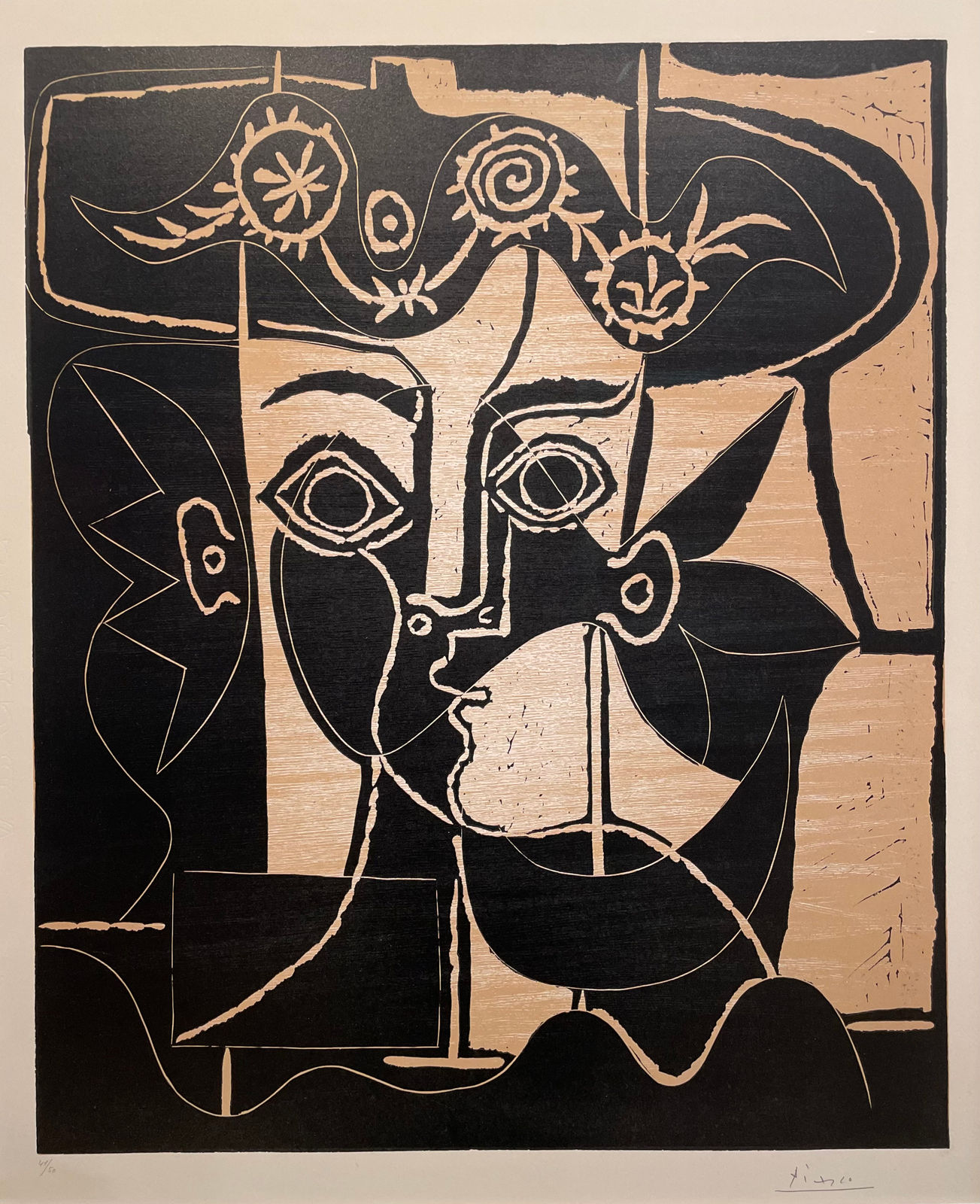 Pablo Picasso, Grande tête de femme au chapeau orné, 1962