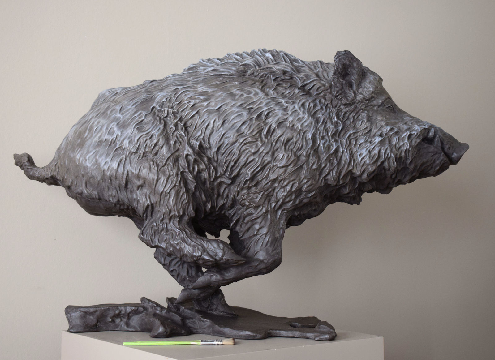 François Beaurin-Berthélemy, La bête noire (Grand sanglier fuyant)