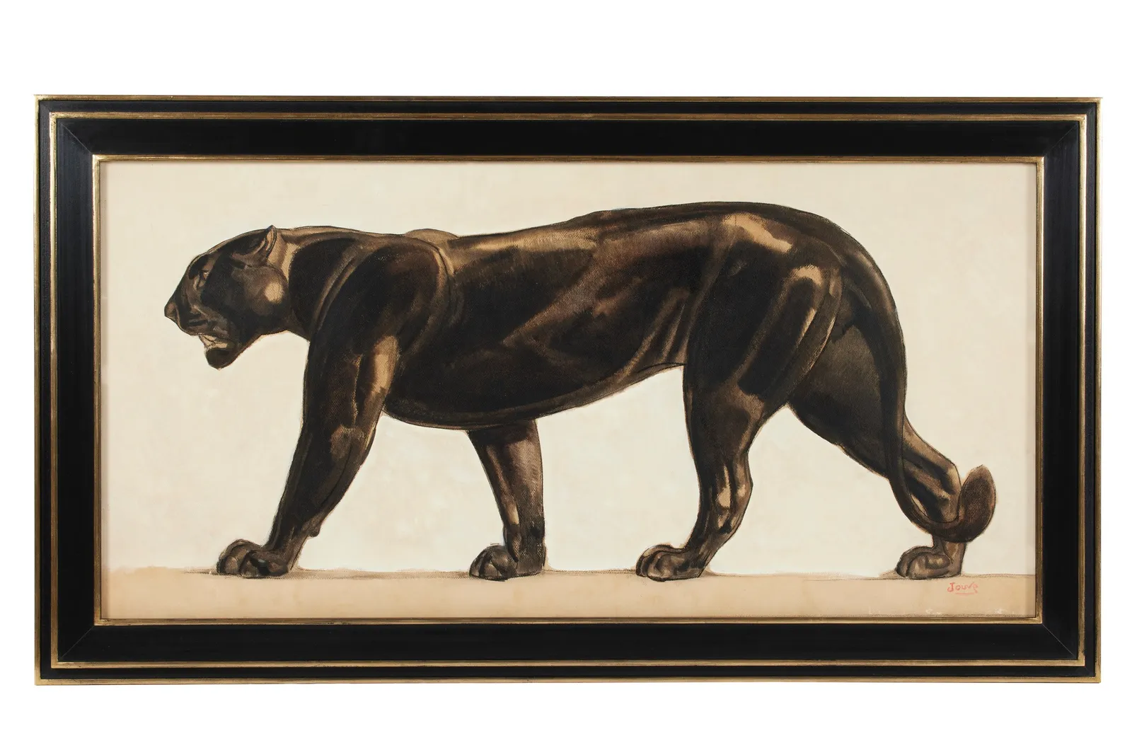 PAUL JOUVE, 'PANTHERE NOIR MARCHANT', c. 1930