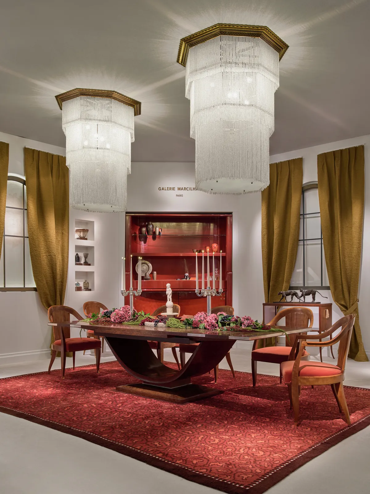 TRAVAIL FRANÇAIS, PAIR OF MONUMENTAL CHANDELIERS, c. 1930