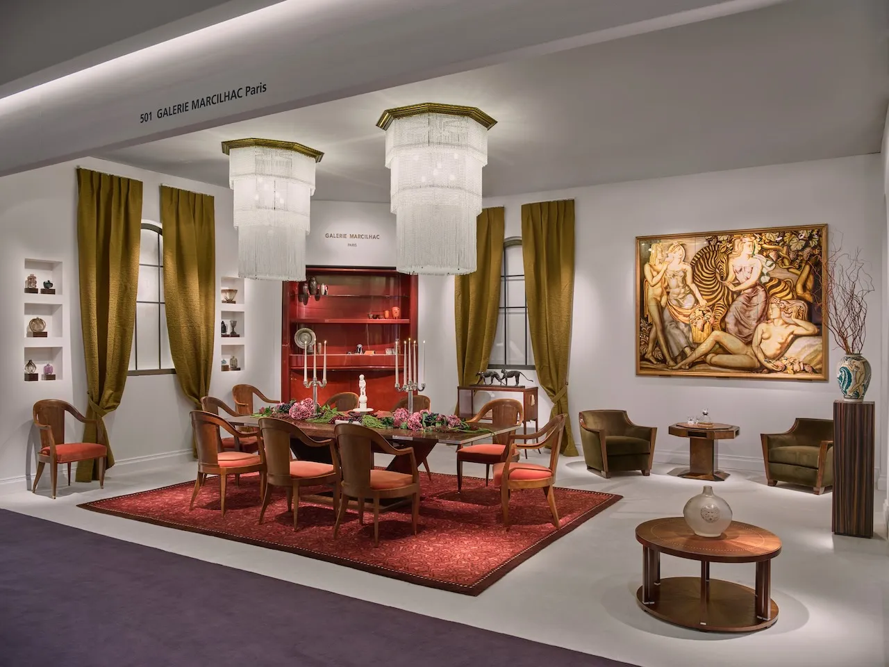 TRAVAIL FRANÇAIS, PAIR OF MONUMENTAL CHANDELIERS, c. 1930