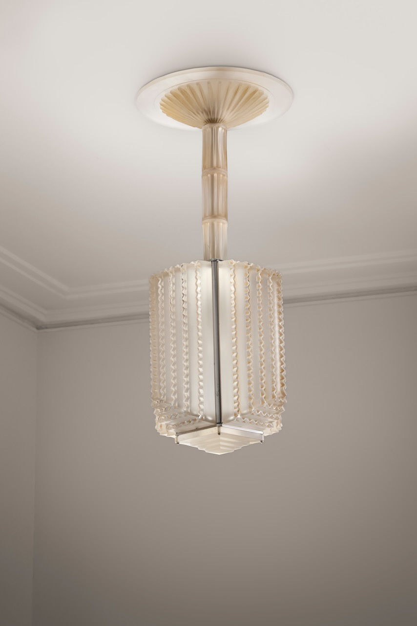 RENÉ LALIQUE, 'NORMANDIE' CHANDELIER, c. 1935