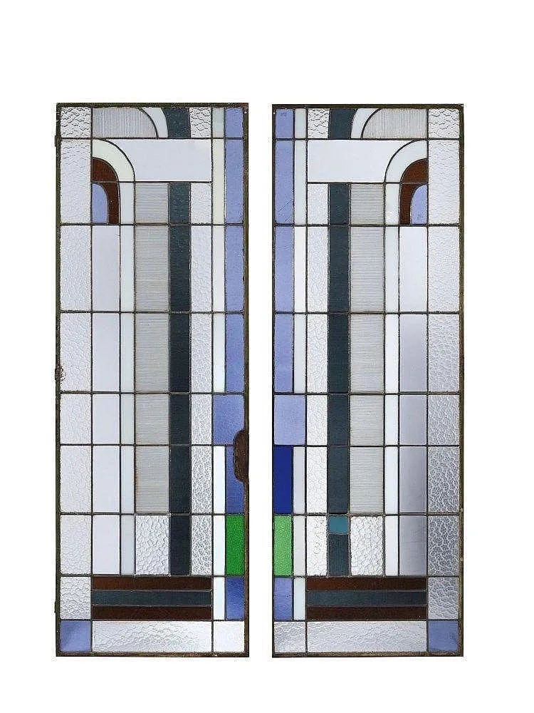 LOUIS BARILLET, PAIR OF STAINED-GLASS DOORS, c. 1930